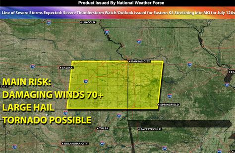 Line Of Severe Storms Expected Severe Thunderstorm Watch Outlook