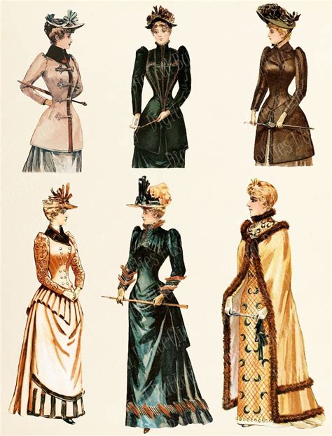 Victorian Ladies Printable Outer Wear Winter Fashions Womens Hats