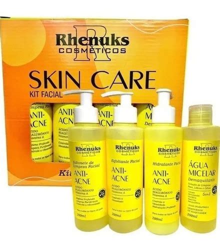 Kit Facial Skin Care Tratamento Anti Acne Espinhas Completo