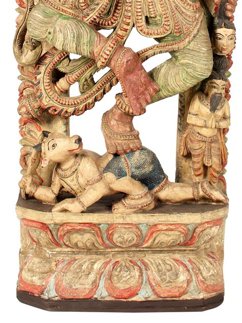 Dancing Goddess Parvati Idol With Kirtimukha Arch Large Wooden