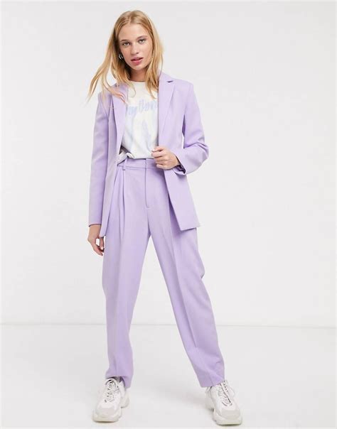 Lilac Suit Looks Mulher Estilo