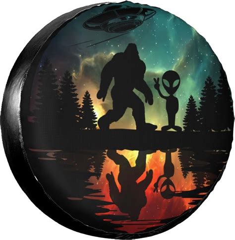 Sasquatch Bigfoot Trees Forest Spare Tire Cover Wheel