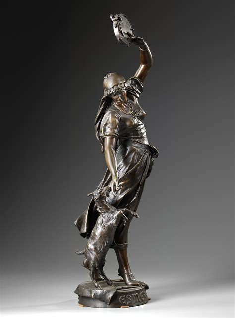 A LARGE BRONZE STATUE, 'ESMERALDA', BY EUGENE MARIOTON (1854-1933)