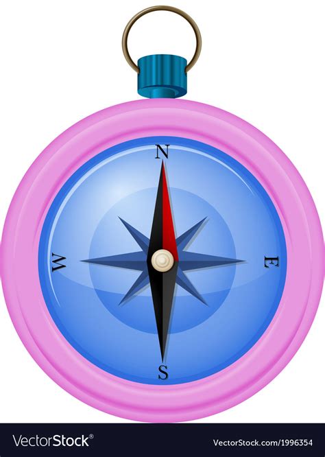 A Pink Compass Royalty Free Vector Image Vectorstock