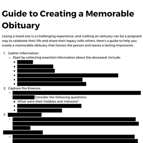 Obituary Templates: Craft a Heartfelt Tribute With Our Comprehensive