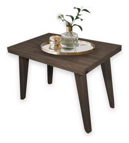 Mesa Ratona 80 Arrime Auxiliar Moderna Pata Inclinada Madera Color