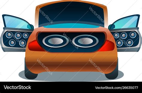 Car Audio System Icon Cartoon Style Royalty Free Vector