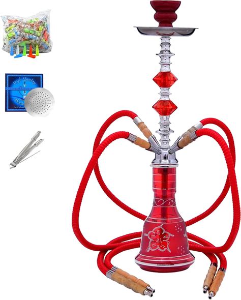 Faittd Premium 4 Hose Hookah Kit Complete Set With Glass India Ubuy