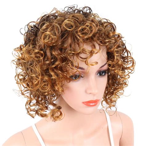 43 OFF Short Curly Blonde Mix Heat Resistant Fiber Synthetic Hair