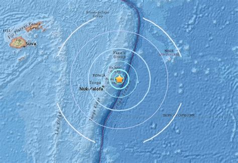 Tonga Earthquake Powerful 6 4 Tremor Strikes Near Pangai In Pacific Daily Star