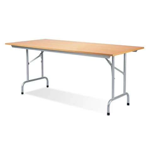 Table pliante hêtre naturel plateau mélaminé 120 80 cm H 72 5 cm