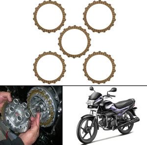 Autofy Steel Clutch Plates For Hero Super Splendor Glamour Set Of 5