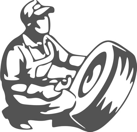 Download Mechanic Clipart Black And White Tire Guy Clipart Black And