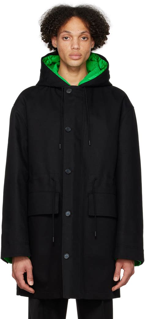 Bottega Veneta Manteau Noir Capuche Ssense France