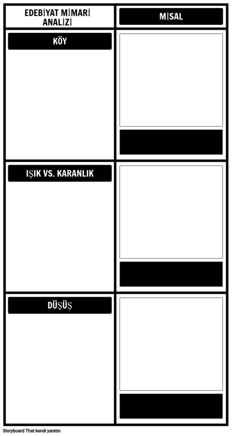 Edebi Arketip Analizi Etkinli I Storyboard Por Tr Examples