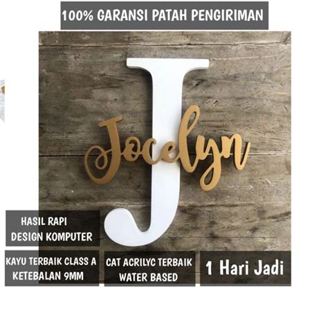 Jual Kedai Hits Huruf Kayu Timbul Custom Hiasan Dinding Inisial Nama