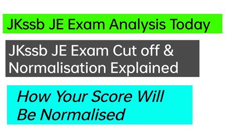 Jkssb Je Paper Cut Off 2022 23normalisation Process Explainedpaper