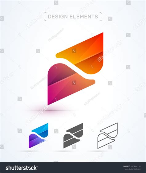 Abstract Triangle Two Elements Synergy Logo Stock Vector Royalty Free