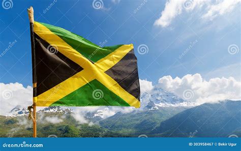 Flag of Jamaica stock illustration. Illustration of jamaican - 303958467