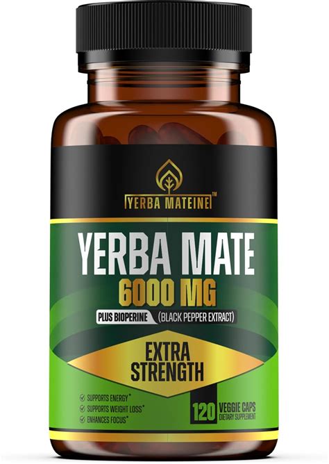 Amazon 6000mg Extra Strength Yerba Mate High Potency 60mg