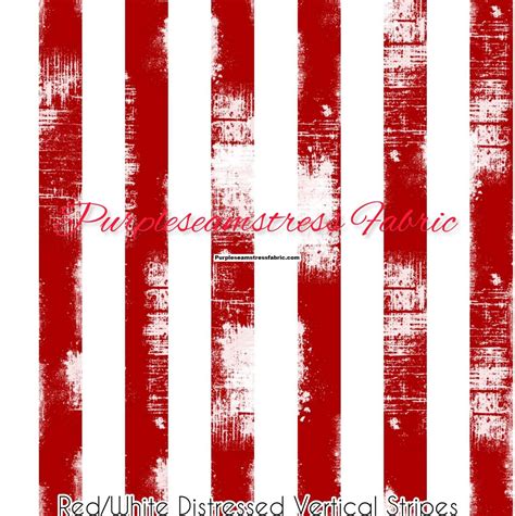 Vertical Red/White Distressed Stripes – Purpleseamstress Fabric