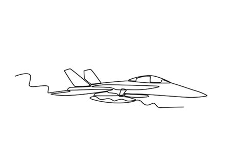 Premium Vector | A fighter jet for war war oneline drawing