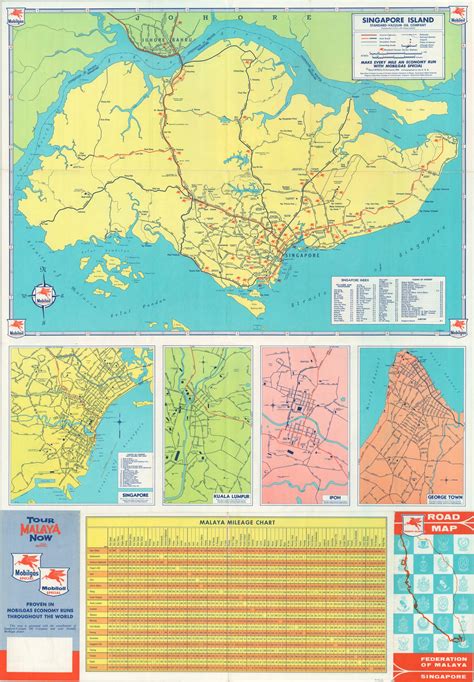 Road Map Federation of Malaya Singapore – Curtis Wright Maps