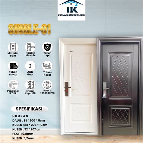 Jual Inovasi Kontruksi Luxury Single Pintu Plat Baja Single