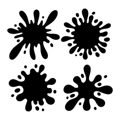 Set of paint splatter vector | Premium AI-generated vector