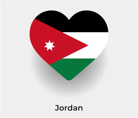 Premium Vector Jordan Flag Heart Shape Icon Vector Illustration