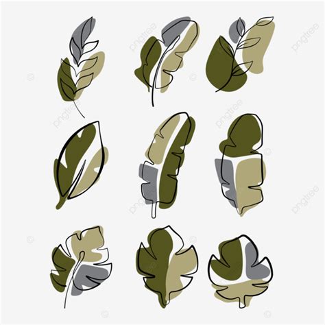 Aesthetic Leaves Illustration Vector Aesthetic Leaf Plant Png And