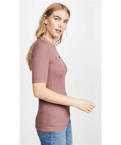 Enza Costa Enza Costa Silk Rib Fitted Half Sleeve Crew