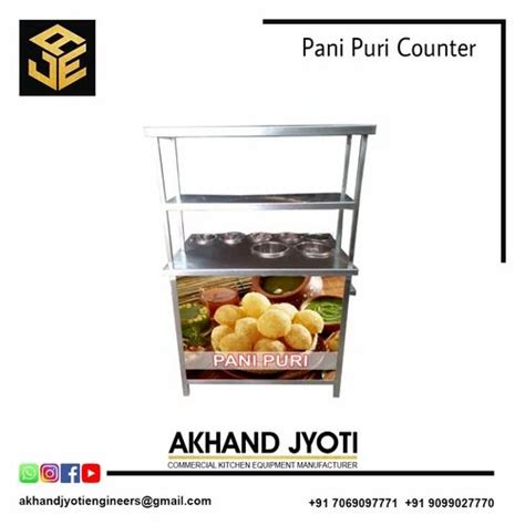 Stainless Steel Pani Puri Counter For Street Food Stall At Best Price