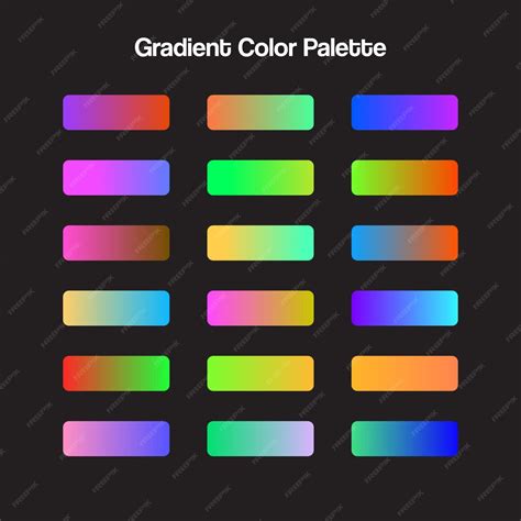 Premium Vector Vector Vibrant Colorful Gradients Color Swatches Set