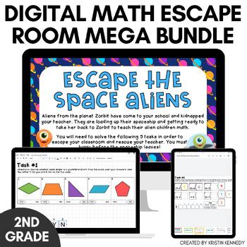 Nd Grade Digital Math Escape Room Bundle By Kristin Kennedy Tpt