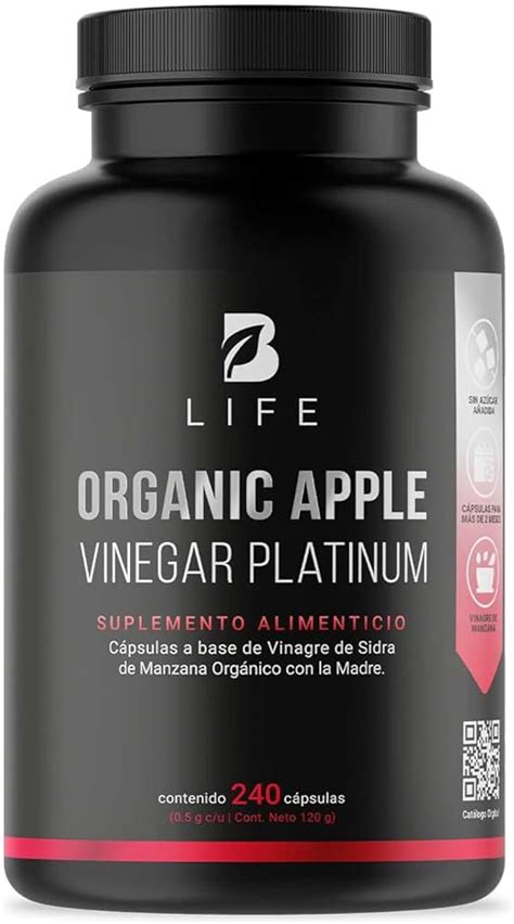 Vinagre De Manzana Orgánico La Madre 240 Cápsulas Ingredientes Naturales Organic Apple Cider