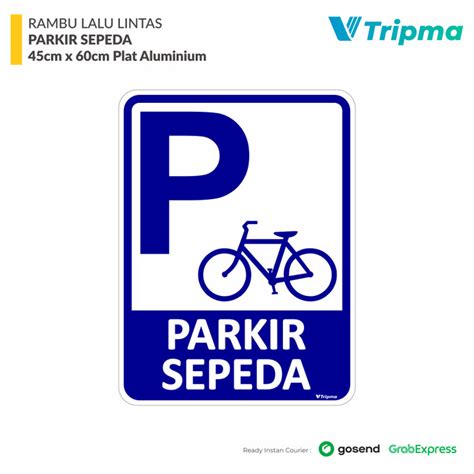 Jual Rambu Parkir Sepeda Putih 45cm X 60cm Plat Alumunium Kota