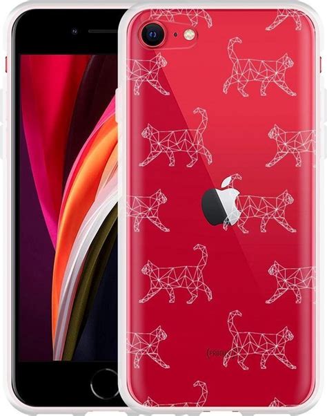 Cazy Hoesje Geschikt Voor IPhone SE 2020 Geometric Cats Bol