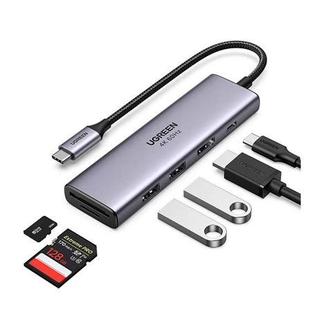 ฮบยเอสบ Ugreen 6 in 1 USB C to HDMI 4K 60HZ 2 USB3 0 TF SD