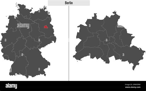 Mapa De Berlín Estado De Alemania Y Localización En Mapa Alemán Imagen