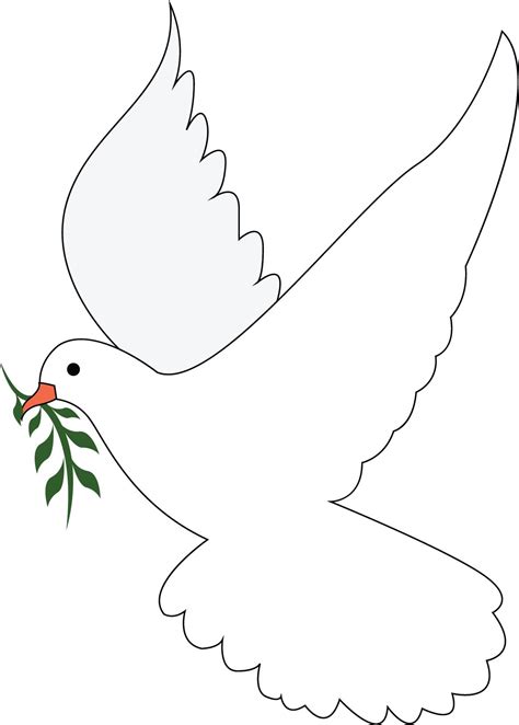 White Dove Clipart, Dove With Olive Branch, Dove for Mug Sublimation ...