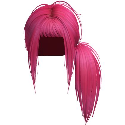 Emo Scene Low Messy Side Ponytail Hot Pink Roblox