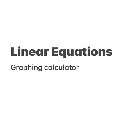 How to Graph a Linear Equation on a Graphing Calculator : 5 Steps ...