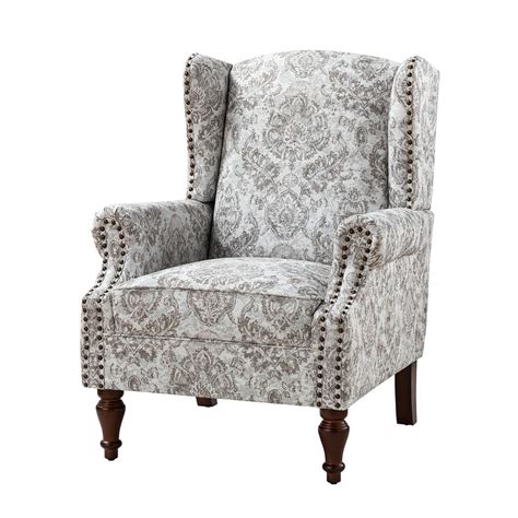 JAYDEN CREATION Gille Traditional Beige Upholstered Wingback Accent