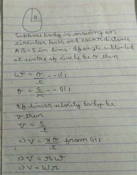 Define Angular Velocity Derive V R Omega