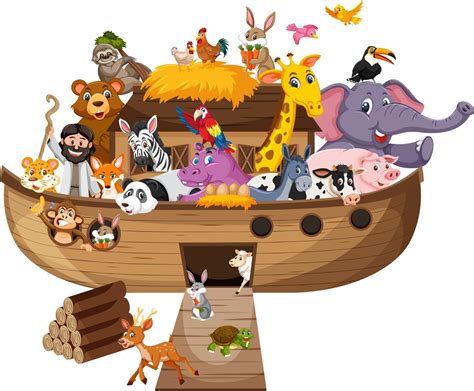Noah's Ark with Animals isolated on white background 2583737 Vector Art