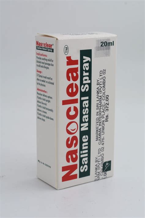 Nasoclear Saline Nasal Spray 20ml Now On Super