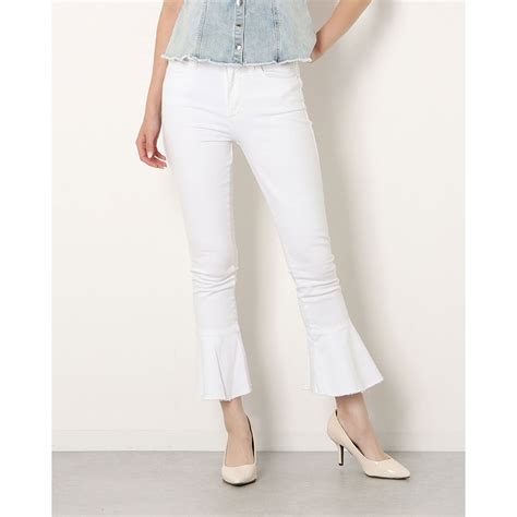 ゲス Guess Ayla Kick Flare Denim Pant （pure White） Waja Bazar 海外ファッション