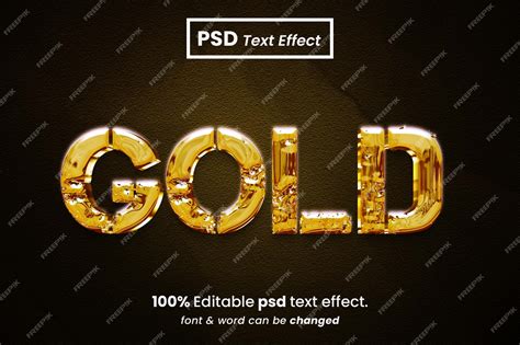 Premium Psd Gold 3d Editable Text Effect Style