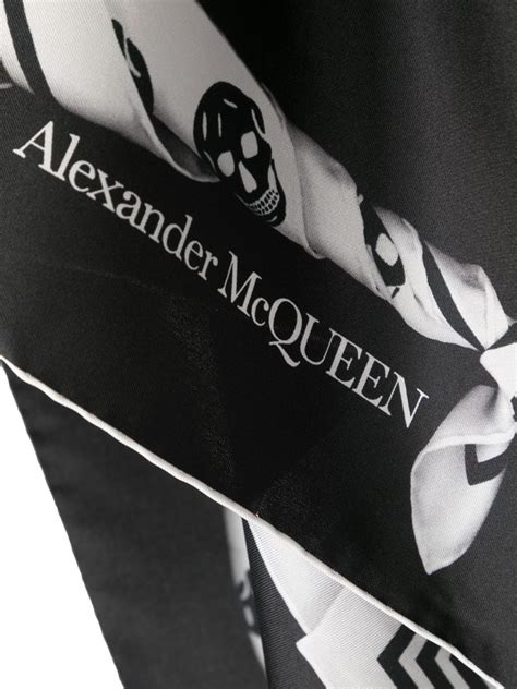 Alexander Mcqueen Logo Print Silk Scarf Farfetch